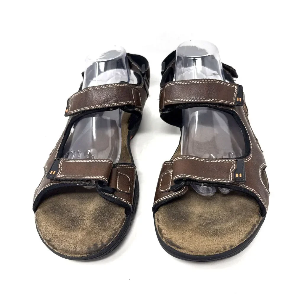 Khombu Noah Sport Sandals Mens Size 13 Brown Comfort Hook & Loop Outdoors Hiking